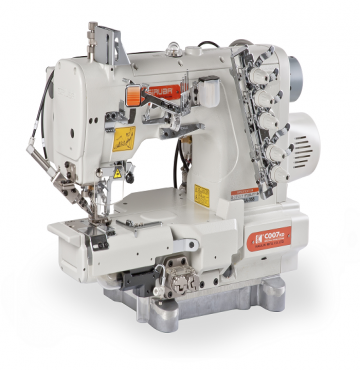 MÁY VIỀN ỐNG XÉN TRÁI LÊN LAI ÁO ĐIỆN TỬ CẮT CHỈ BẰNG HƠI SIRUBA C007KD-W812A-356/CRL/UTP