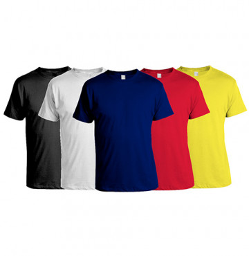 Áo thun đồng phục cổ tròn vải cotton trơn 65/35