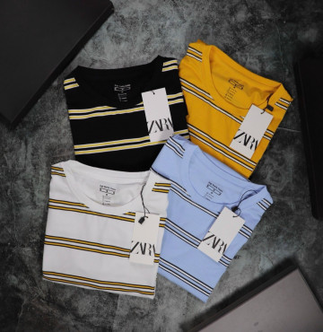 ÁO THUN CỔ TRÒN SỌC ZARA MAN