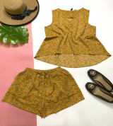 bán sỉ đồ bộ nữ quần đùi vải vải lụa hoa