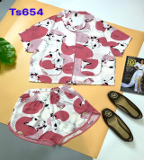 bán sỉ đồ bộ nữ pijama tay ngắn quần đùi vải lụa