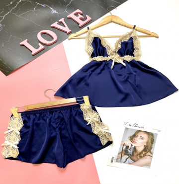 bán sỉ đồ bộ nữ 2 dây quần đùi vải satin