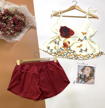 bán sỉ đồ bộ nữ 2 dây in hình chất latin