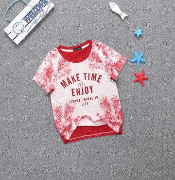 Bán buôn áo thun vải sượt in cây dừa