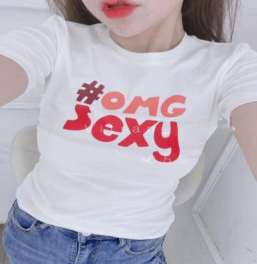 bán sỉ áo thun nữ in chư OMG thun thái cao cấp