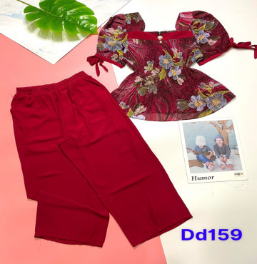 bán sỉ đồ bộ nữ áo hoa quần màu vải voan lụa