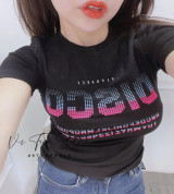 bán sỉ áo thun nữ cổ tròn in chữ thun thái