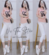 bán sỉ áo thun thái nữ in chữ form ôm