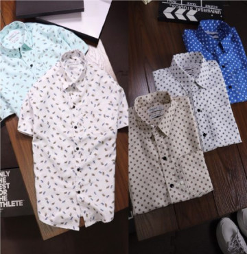 Bỏ buôn áo sơ mi ngắn tay họa tiết 02