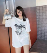 bán sỉ áo thun nữ cổ tròn in hình mèo miu miu QC