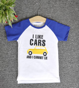 Bán sỉ áo Raglan tay ngắn in chữ I Like Car ( Hồng Sen )