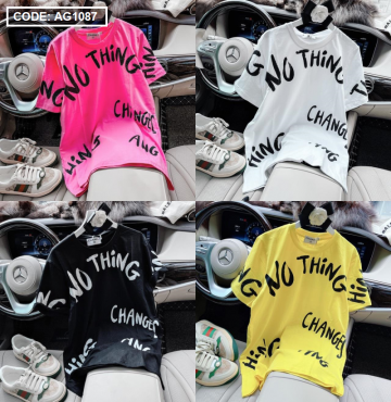 bán sỉ áo thun nữ in chữ form rộng thun quảng châu