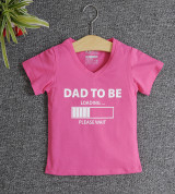 Bán buôn áo thun trẻ em cổ tim tay ngắn in chữ Dad To Be (Hồng sen)