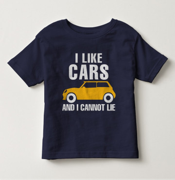 Bán buôn áo thun cổ tròn tay ngắn in chữ I Like Car (Màu xanh navy)