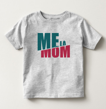 Bán sỉ áo thun trẻ em tay ngắn in chữ Mẹ Là Mom màu xám