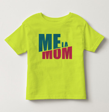 Bán sỉ áo thun trẻ em tay ngắn in chữ Mẹ Là Mom màu Vàng chanh