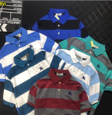 Bỏ buôn áo thun nam sọc dệt BURBERRY