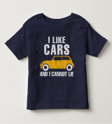 Bán buôn áo thun cổ tròn tay ngắn in chữ I Like Car (Màu xanh navy)