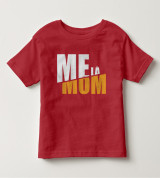 Bán sỉ áo thun trẻ em tay ngắn in chữ Mẹ Là Mom màu đỏ đậm