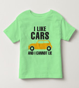 Bán sỉ áo thun cổ tròn tay ngắn in chữ I Like Car (Màu xanh bơ)