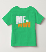 Bán sỉ áo thun trẻ em tay ngắn in chữ Mẹ Là Mom màu Xanh lá