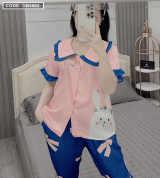 bỏ sỉ đồ bộ nữ Pijama tay ngắn quần dài vải latin hàng sam