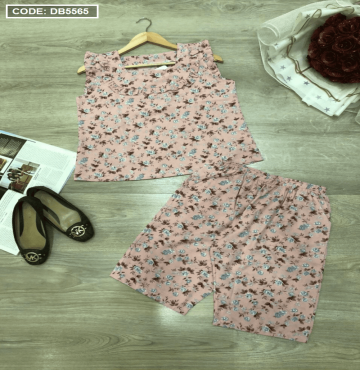 bỏ sỉ đồ bộ nữ áo hoa quần lỡ vải lụa