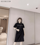 bán sỉ đầm thun nữ in chữ form rộng