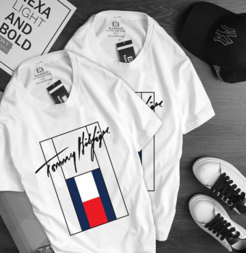 bán sỉ mẫu áo thun nam nữ tommy cổ tròn