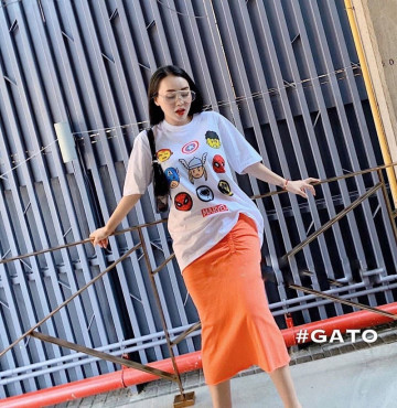 bỏ buôn áo thun form rộng sticker