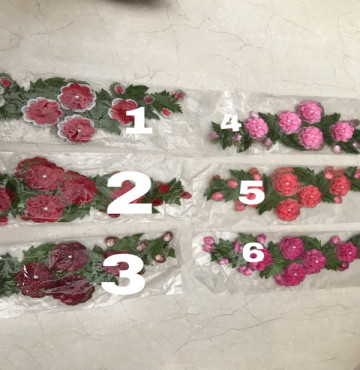 2 bông hoa chỉ thêu 3d 5 hoa đính hạt- 2 bông/túi