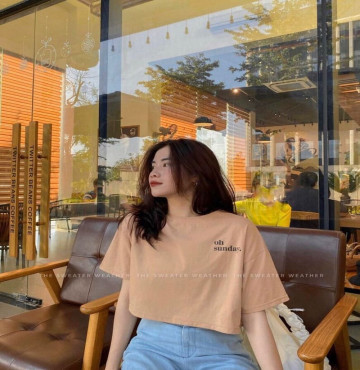 bỏ buôn áo thun crop sunday form rộng