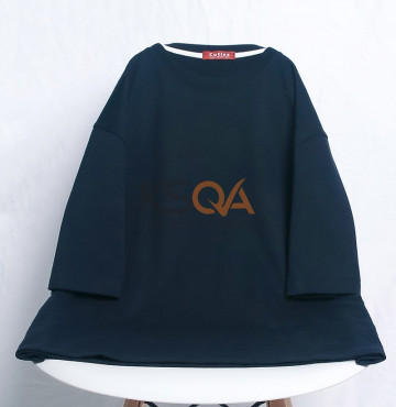 bỏ buôn áo trơn tay lỡ màu xanh đen