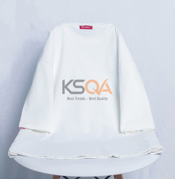 bán sỉ áo thun trơn tay lỡ nam màu trắng