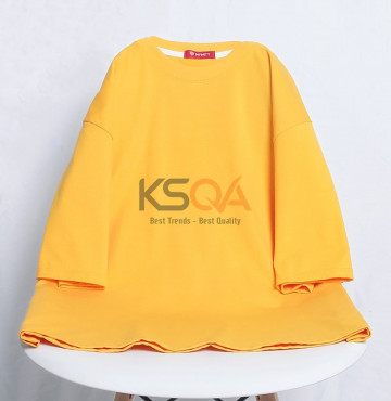 bán sỉ áo thun trơn tay lỡ màu vàng