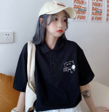 bỏ sỉ áo polo thêu chó siêu dễ thương