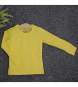Bỏ sỉ áo thun trơn trẻ em cổ tròn tay dài (Màu vàng)