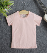 Bỏ sỉ áo thun trơn trẻ em cổ tròn tay ngắn (Màu hồng cam)