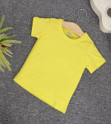 Bỏ sỉ áo thun trơn trẻ em cổ tròn tay ngắn (Màu vàng chanh)