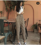 bỏ buôn set áo croptop phối quần caro cực sang