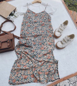 bỏ buôn set yếm hoa pull trắng