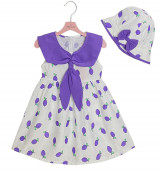 bán sỉ đầm trái chanh cổ nơ kèm nón