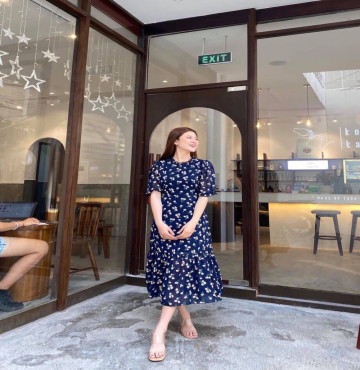 bán sỉ đầm hoa đuôi cá xanh