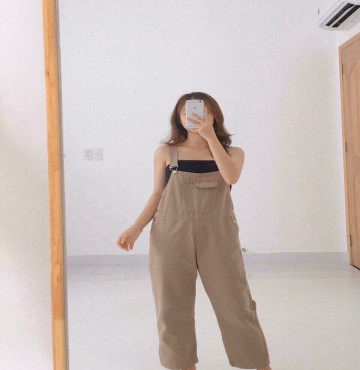 bỏ sỉ set áo ống kèm yếm kaki cực chất