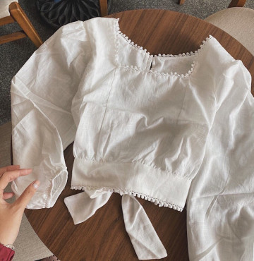 bán buôn áo lace croptop phối xô ren