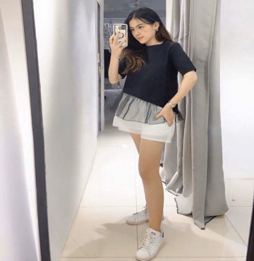 bỏ buôn set thun đen phối lưới kèm short cực chất