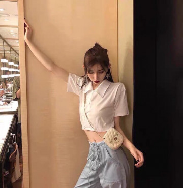 bỏ buôn áo croptop ba nút cực cute