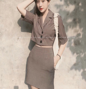 bỏ buôn set vest nâu mới lạ