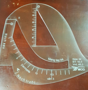 Thước vẽ đầu tay áo vest