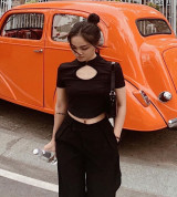 bán sỉ áo thun cổ kiểu phối quần culotes basic